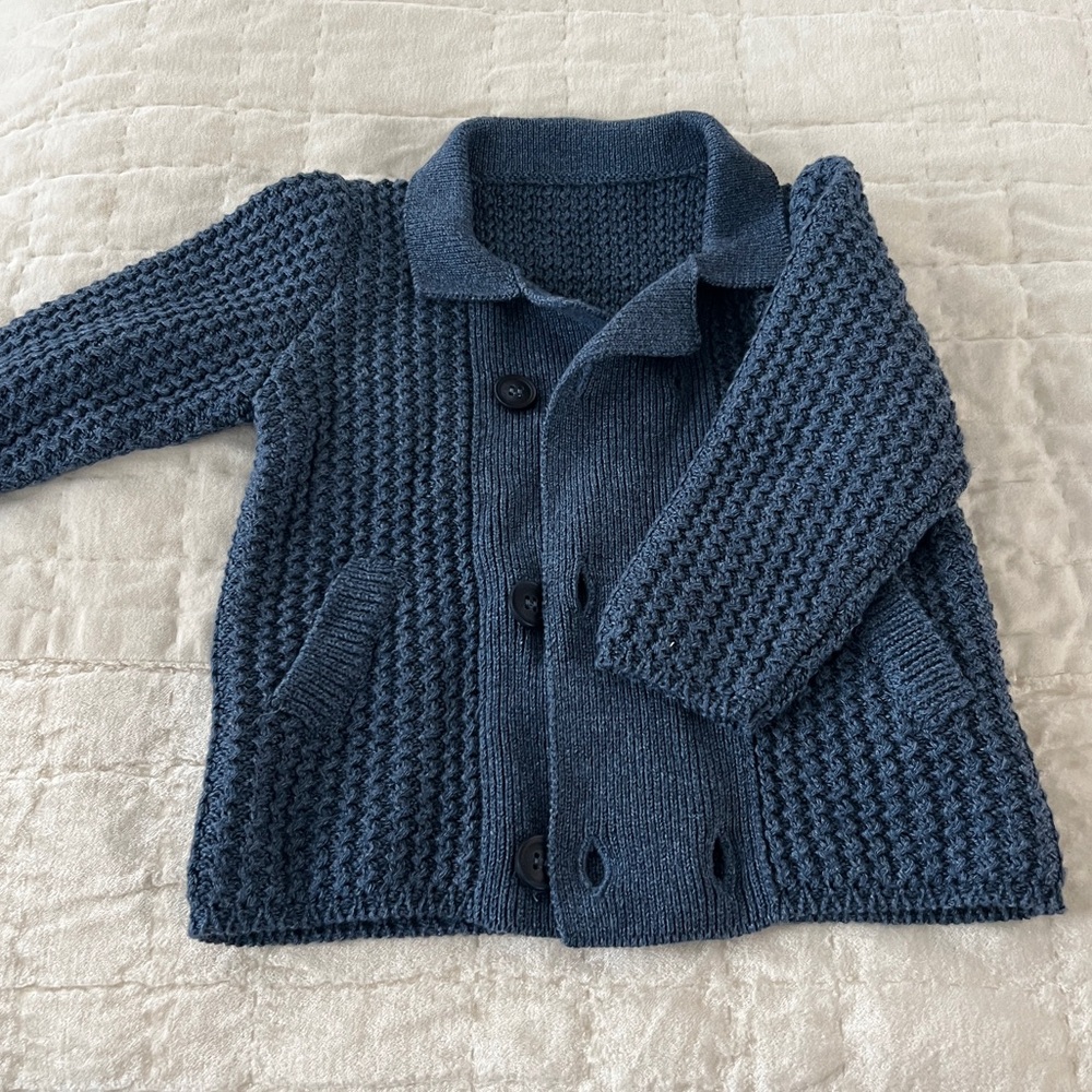 Dolce & Gabanna blue knit cardigan, sz 9-12 mos